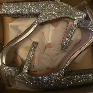 Silver glitter heels 10/10 condition